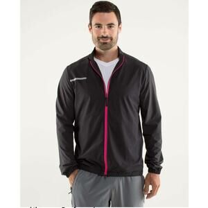 Lululemon Pace Jacket Mini Mod Waves Printed Black Mens Large (by Measurement)